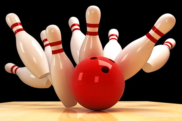 Skittle et boule de bowling — Photo