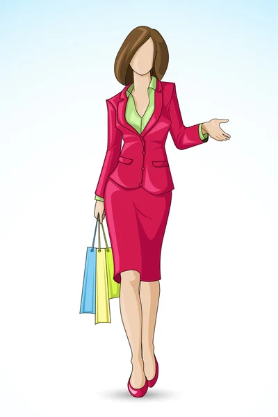 Vrouw aan het winkelen — Stockvector