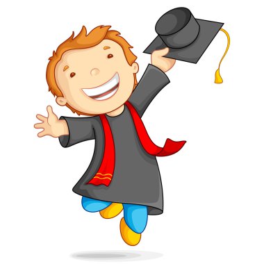 Boy in Graduation Gown clipart