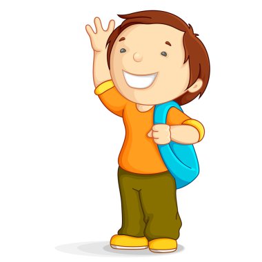 Kid with School Bag clipart