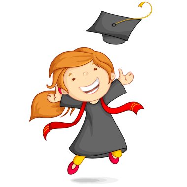 Girl in Graduation Gown clipart