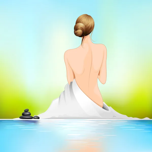 Woman in Spa — Stock Vector