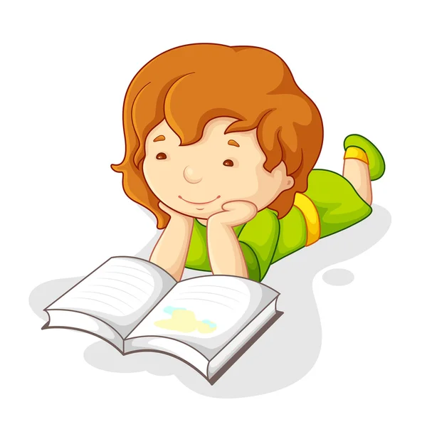 Девочка читает книгу — стоковый вектор