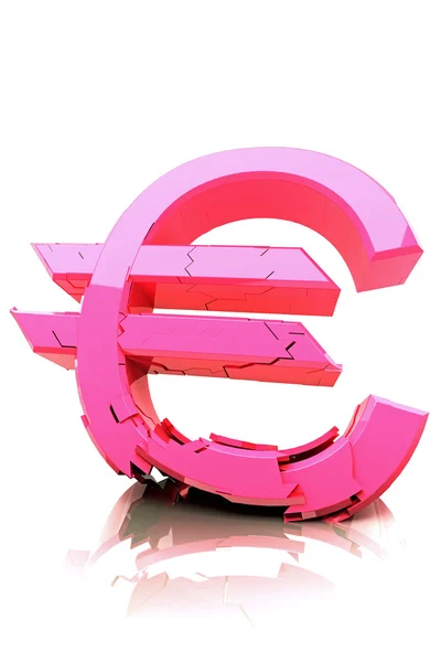 Breaking Euro Symbol — Stock Photo, Image
