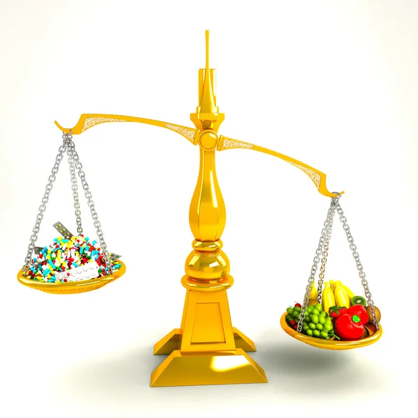 stock image Medicine Versus Nutrition