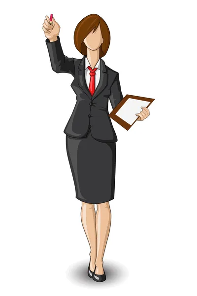 Mujer de negocios dando presentación — Vector de stock
