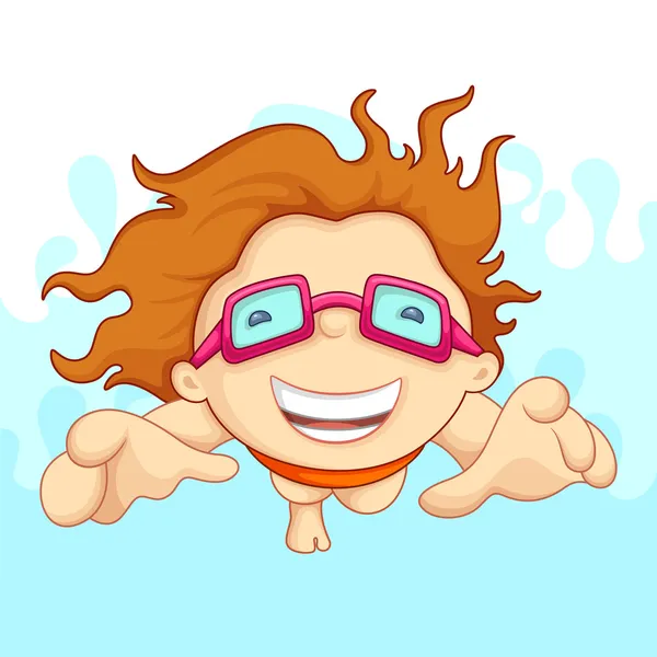 Garçon de natation — Image vectorielle