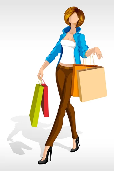 Женщина, делающая покупки — стоковый вектор