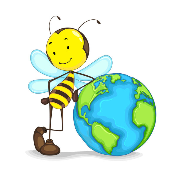 Bee with a globe