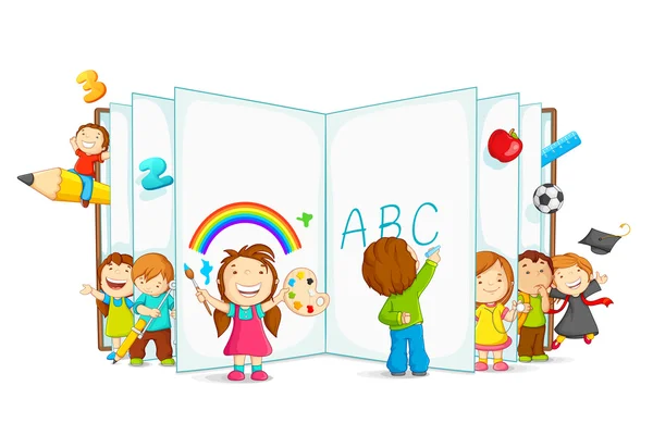 Lectura infantil Open Book — Vector de stock