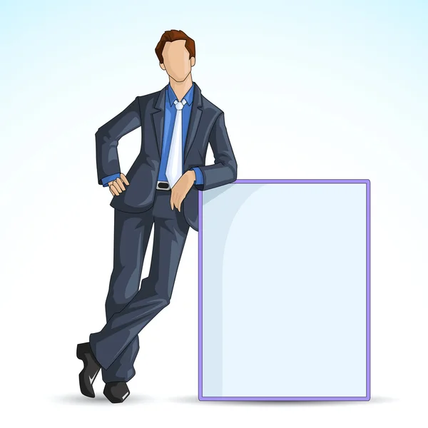 Business Man with Empty Board — Stock Vector