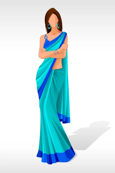 Dame in sari — Stockvector