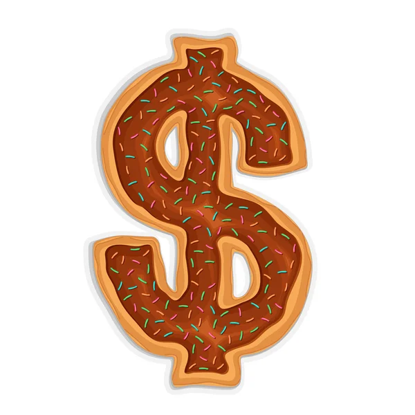 Dollar shape Doughnut — Stock Vector