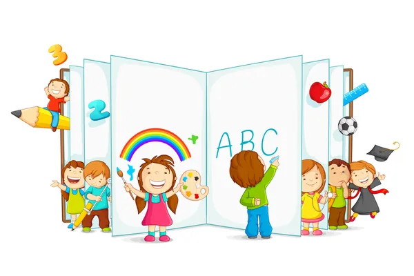 Livre ouvert pour enfants — Image vectorielle