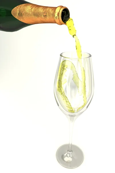 Pezsgős üveg és üveg — Stock Fotó