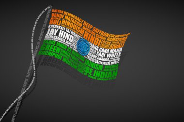 Typography Indian Flag clipart