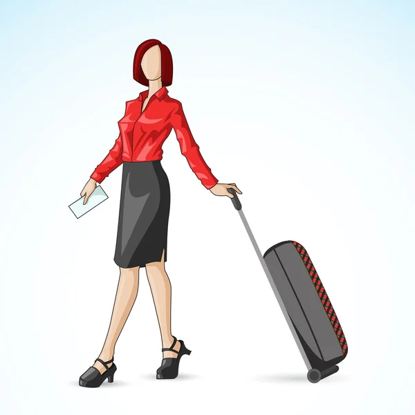 Mulher de negócios com saco de viagem —  Vetores de Stock