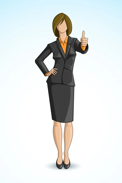 Femme d'affaires montrant pouces vers le haut — Image vectorielle