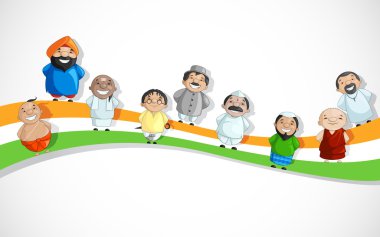 Indian on Tricolor Dlag clipart