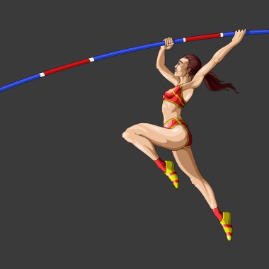 Female Athelete Pole Vaulter clipart