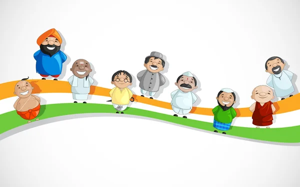Indien sur drapeau tricolore — Image vectorielle