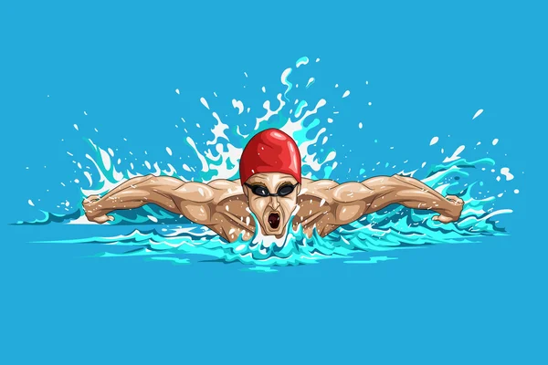Schwimmer — Stockvektor