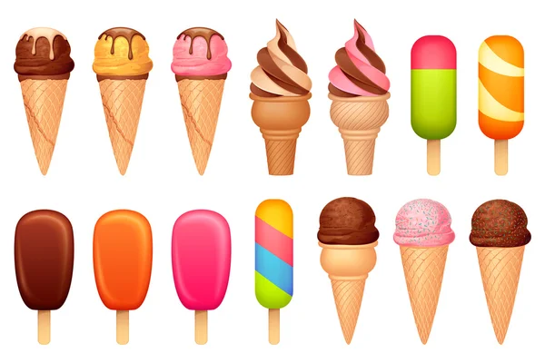 Collection crème glacée — Image vectorielle