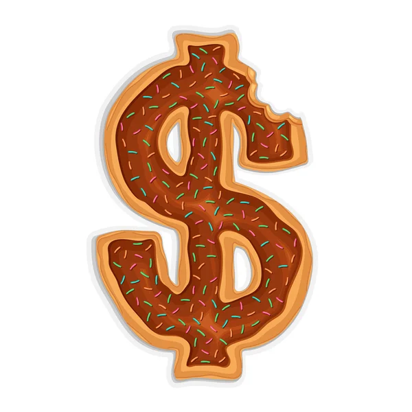 Dollar forme beignet — Image vectorielle