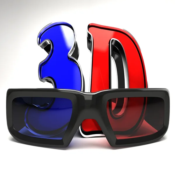 3D-Brille mit Text — Stockfoto