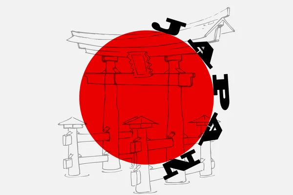 Miyajima-Denkmal für Japan — Stockvektor