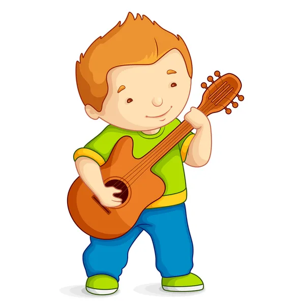 Kid playing Guitar — Stock Vector