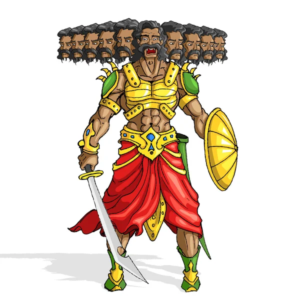 Raavana с главами 10 — стоковый вектор
