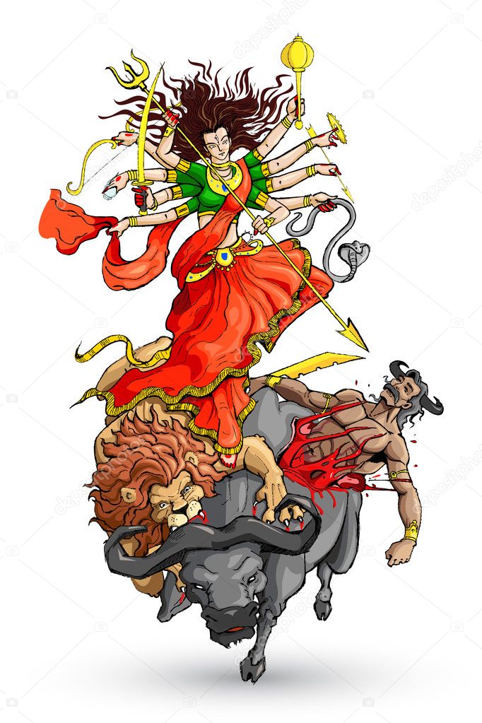 A Devi, ('goddess'), and Durga slyaing Mahishasura | Works of Art | RA  Collection | Royal Academy of Arts