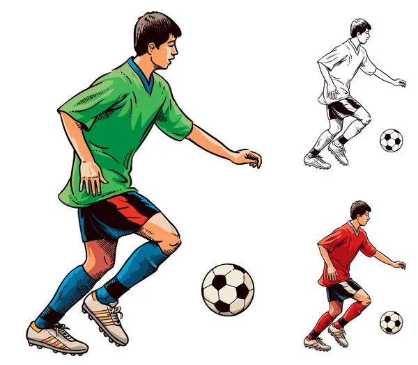 足球足球运动员 — 图库矢量图片