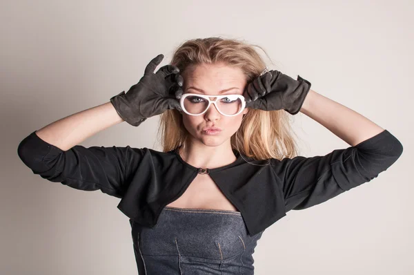 Blond in glasses — Stock Photo, Image
