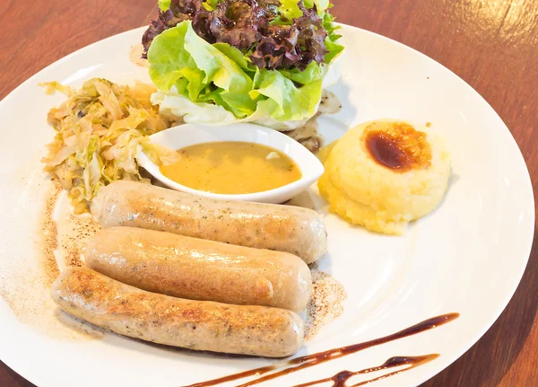 Sausage with Sauerkraut — Stock Photo, Image