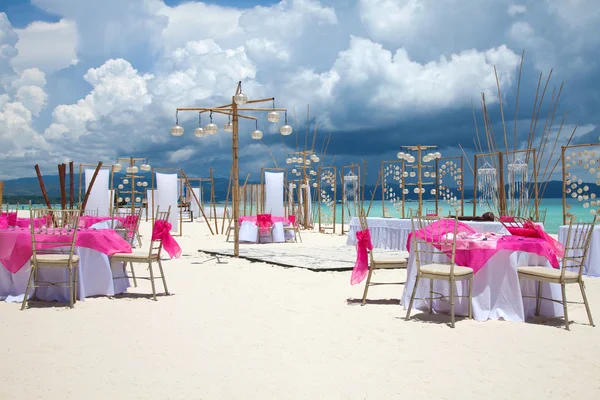 stock image Beach wedding setup