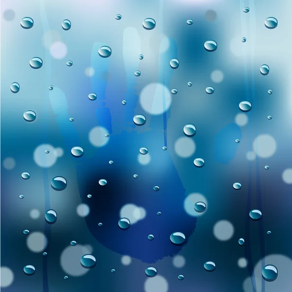 Regnigt fönster bakgrund vektor — Stock vektor