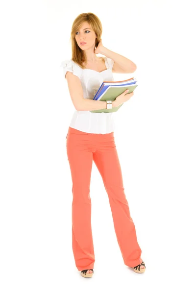 Young student white shirt — Stock Photo, Image