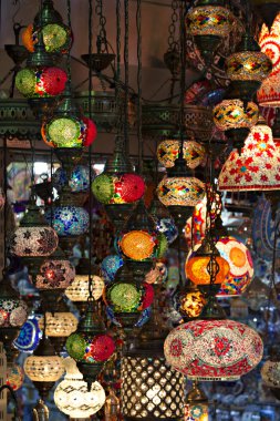 Hanging lanterns , Grand Bazaar, Istanbul, Turkey clipart