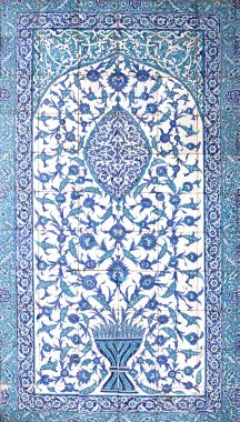 Tile panel in Hatice Turhan Sultan Turbeh, Istanbul, Turkey clipart