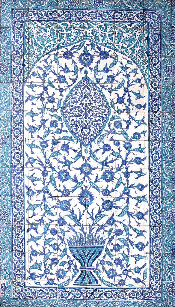 Tile panel in Hatice Turhan Sultan Turbeh, Istanbul, Turkey