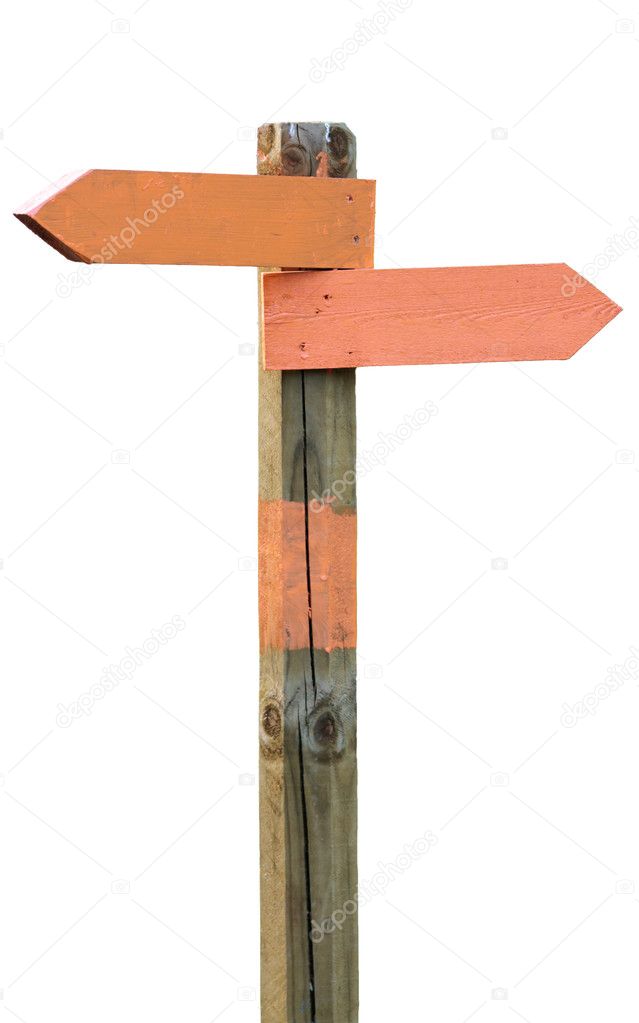 Orange signpost