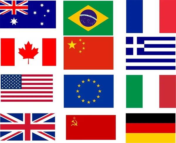 Прапори Дванадцять Найбільш Продаваних Прапорів Світу — стокове фото
