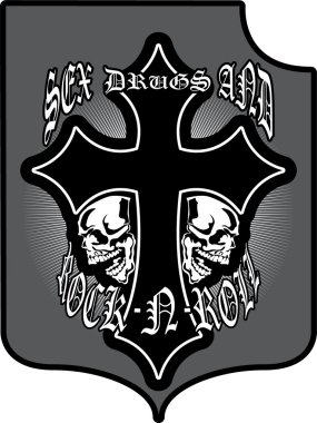 The vector image a cross and a skull clipart