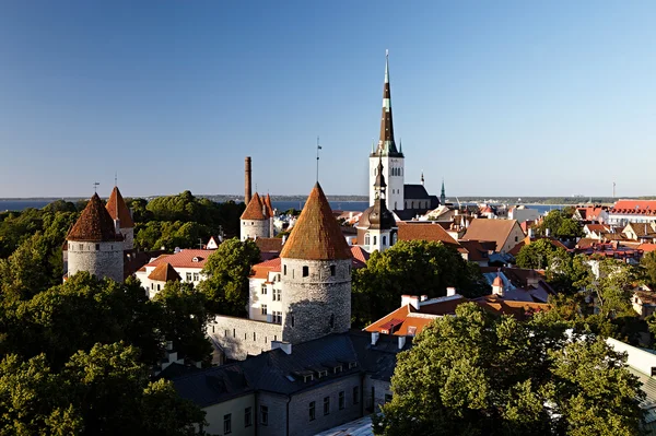 Panorámás kilátás Tallinn óvárosára — Stock Fotó