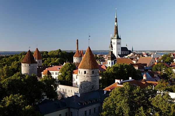 Panorámás kilátás Tallinn óvárosára — Stock Fotó