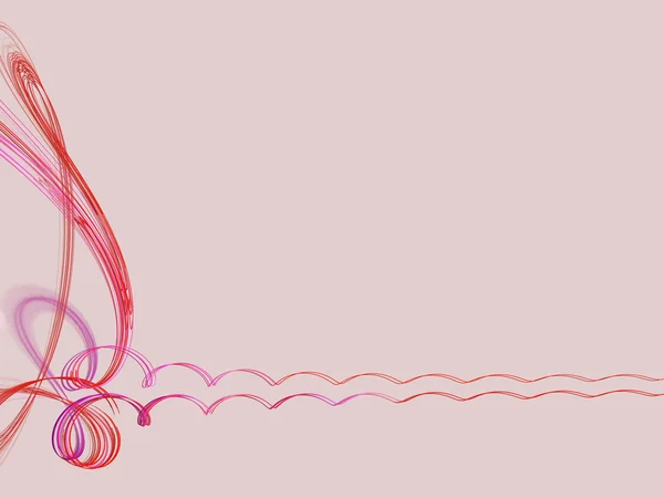 Kırmızı spiraller ve swirls pembe bir arka plan üzerinde tasarlamak çerçeve — Stok fotoğraf