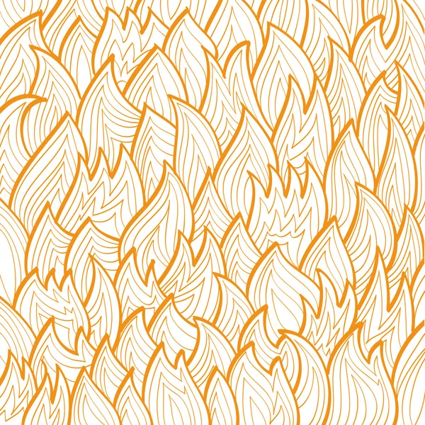 橙色火模式的线性素描 — 图库矢量图片
