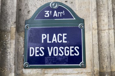 Retro mavi yön tabelası, paris, Fransa